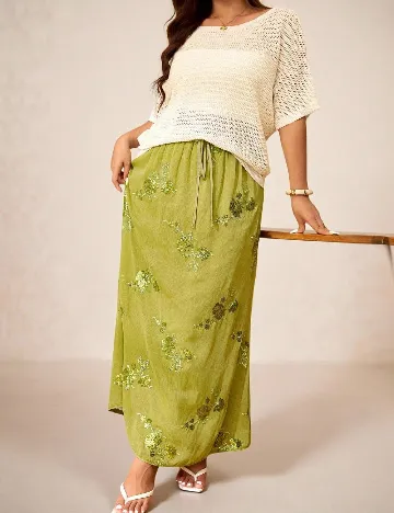 Fusta SHEIN CURVE, verde