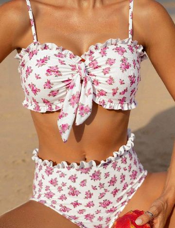 Costum de baie SHEIN, floral print