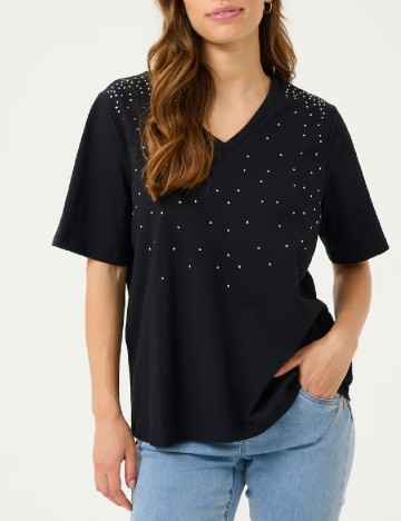 Tricou Cream, negru
