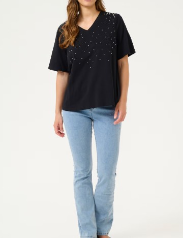 Tricou Cream, negru