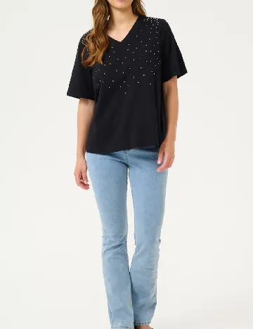 Tricou Cream, negru