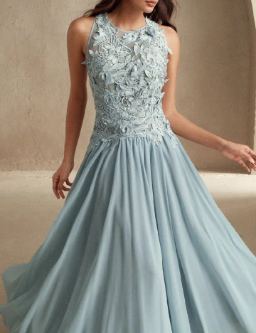 Rochie lunga Anewsta, bleu