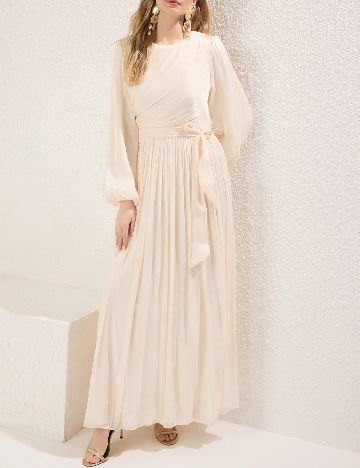 Rochie lunga TRENDYOL, ecru