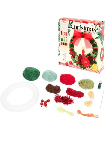 Kit de croșetat coroniță de Crăciun, 30 cm AVEC, mix culori