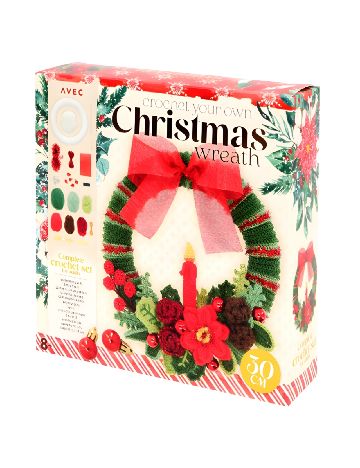 Kit de croșetat coroniță de Crăciun, 30 cm AVEC, mix culori