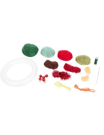 Kit de croșetat coroniță de Crăciun, 30 cm AVEC, mix culori