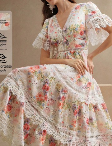 Rochie lunga Anewsta, mix culori