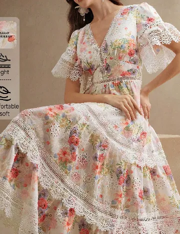 Rochie lunga Anewsta, mix culori