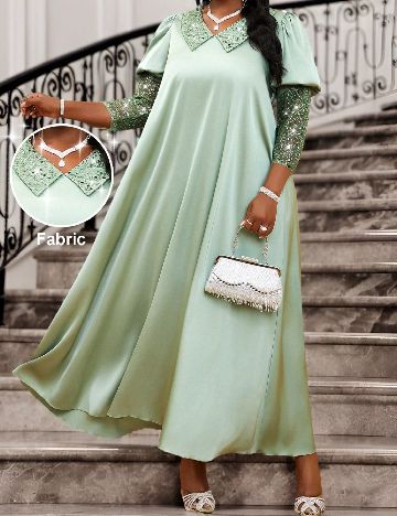 Rochie lunga SHEIN CURVE, verde