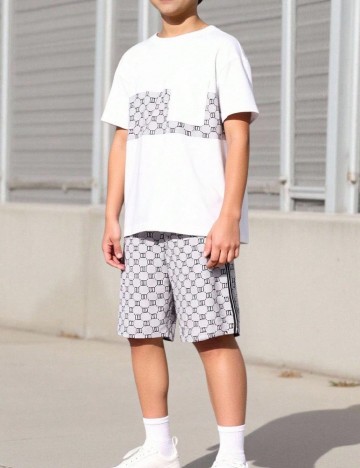 Compleu Shein Kids, alb/gri