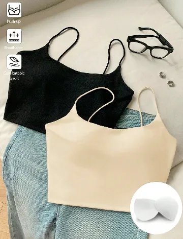 Set topuri 2 bucati SHEIN, crem/negru