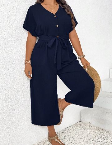 Salopeta SHEIN CURVE, bleumarin