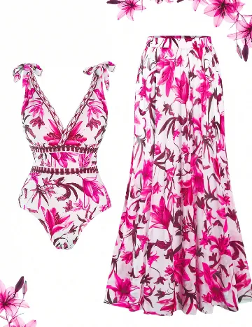 Costum de baie SHEIN CURVE, mix culori
