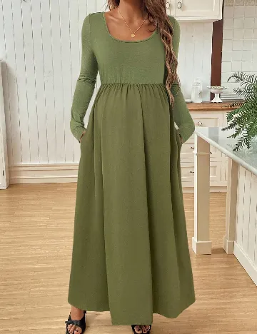 Rochie lunga SHEIN Maternity, verde