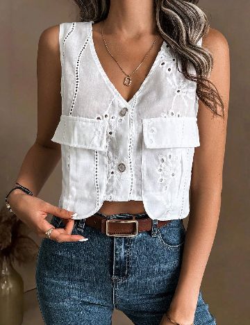 Top SHEIN, alb