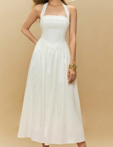 Rochie medie Poeselle, alb