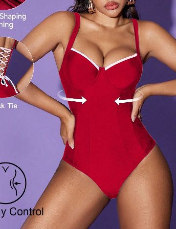 Costum de baie SHEIN, rosu