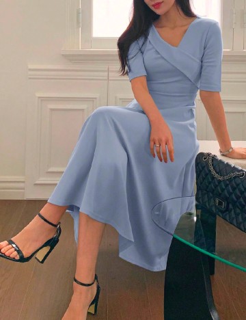 Rochie medie Dazy, albastru