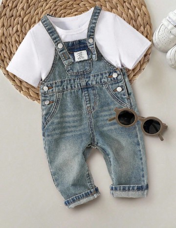 Salopeta Shein Kids, albastru