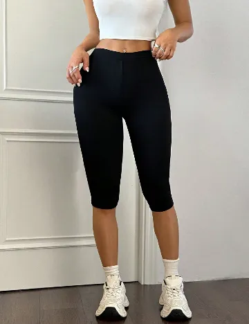 Pantaloni trei sferturi SHEIN, negru