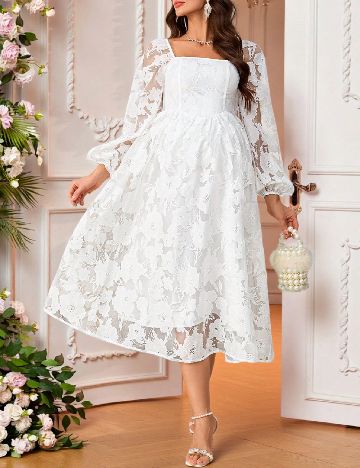 Rochie medie SHEIN, alb