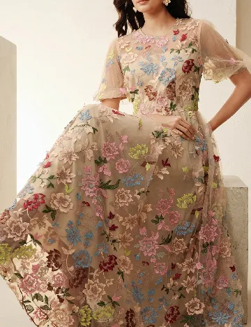 Rochie lunga Anewsta, floral