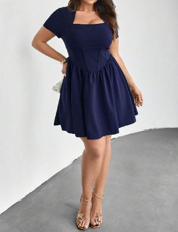 Rochie scurta SHEIN CURVE, bleumarin