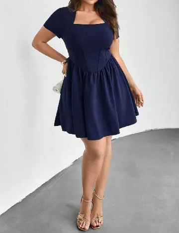 Rochie scurta SHEIN CURVE, bleumarin