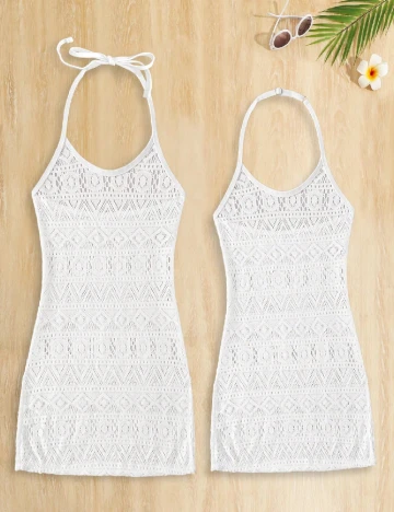 Rochie de plaja Shein Kids, alb