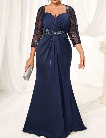 Rochie lunga SHEIN CURVE, bleumarin