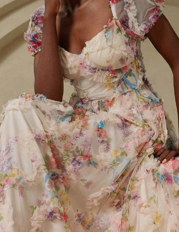 Rochie lunga Anewsta, floral print