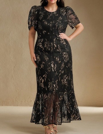 Rochie lunga Anewsta Curve, negru