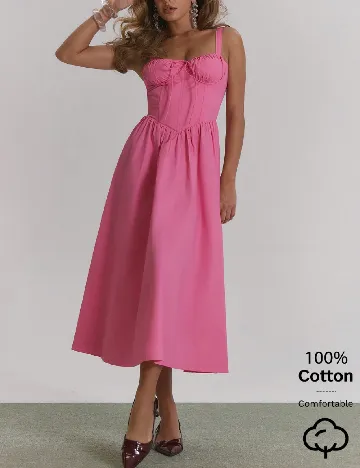Rochie medie Musera, roz