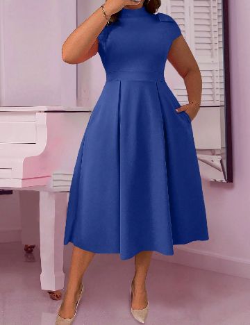 Rochie medie SHEIN CURVE, albastru