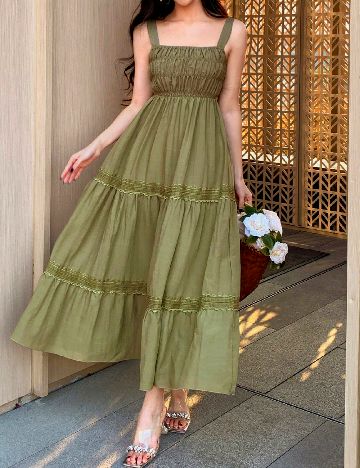 Rochie lunga Dazy, verde