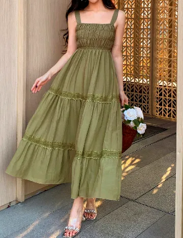 Rochie lunga Dazy, verde