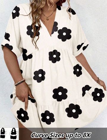 Rochie scurta SHEIN CURVE, ecru