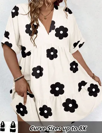 Rochie scurta SHEIN CURVE, ecru