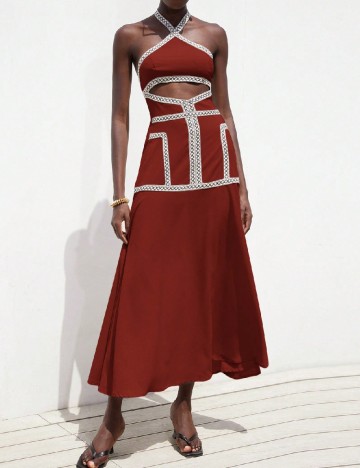 Rochie lunga Aveloria, maro