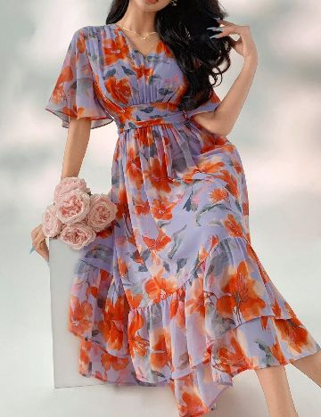 Rochie lunga Dazy, mix culori