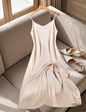 Rochie medie SHEIN CURVE, crem