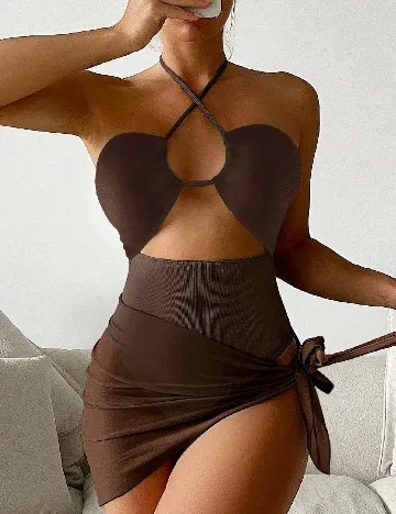 Costum de baie SHEIN, maro