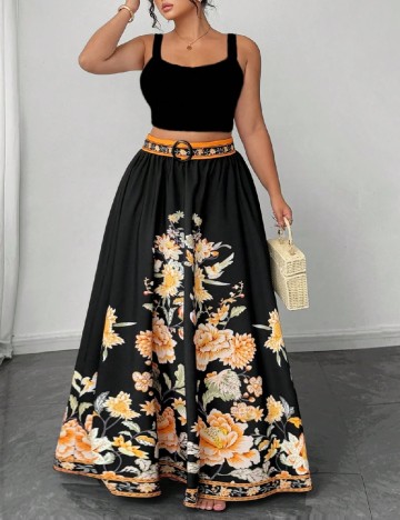 Fusta SHEIN CURVE, negru