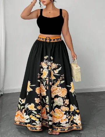 Fusta SHEIN CURVE, negru