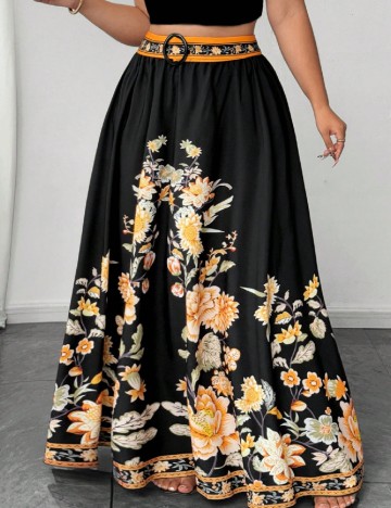 Fusta SHEIN CURVE, negru
