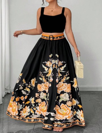Fusta SHEIN CURVE, negru
