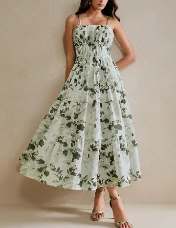 Rochie medie Anewsta, verde
