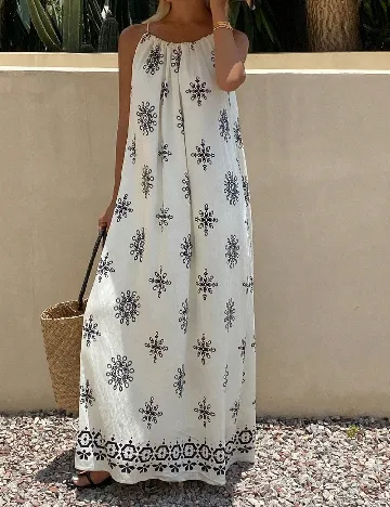 Rochie lunga Dazy, ecru