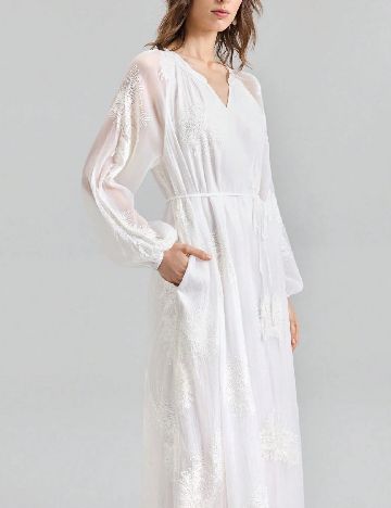 Rochie lunga Ontre, alb