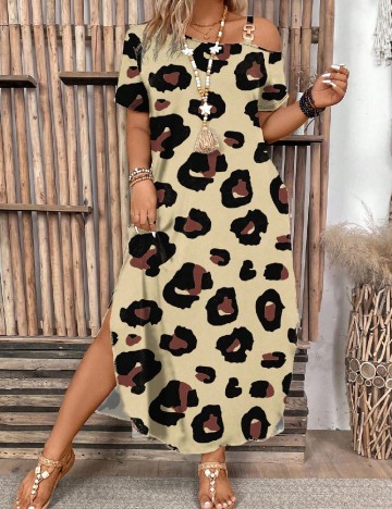 Rochie lunga SHEIN CURVE, animal print